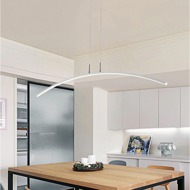 AstraCurve Curved Pendant Light With Warm Ambient LED Glow Designed By Norwegian Designers