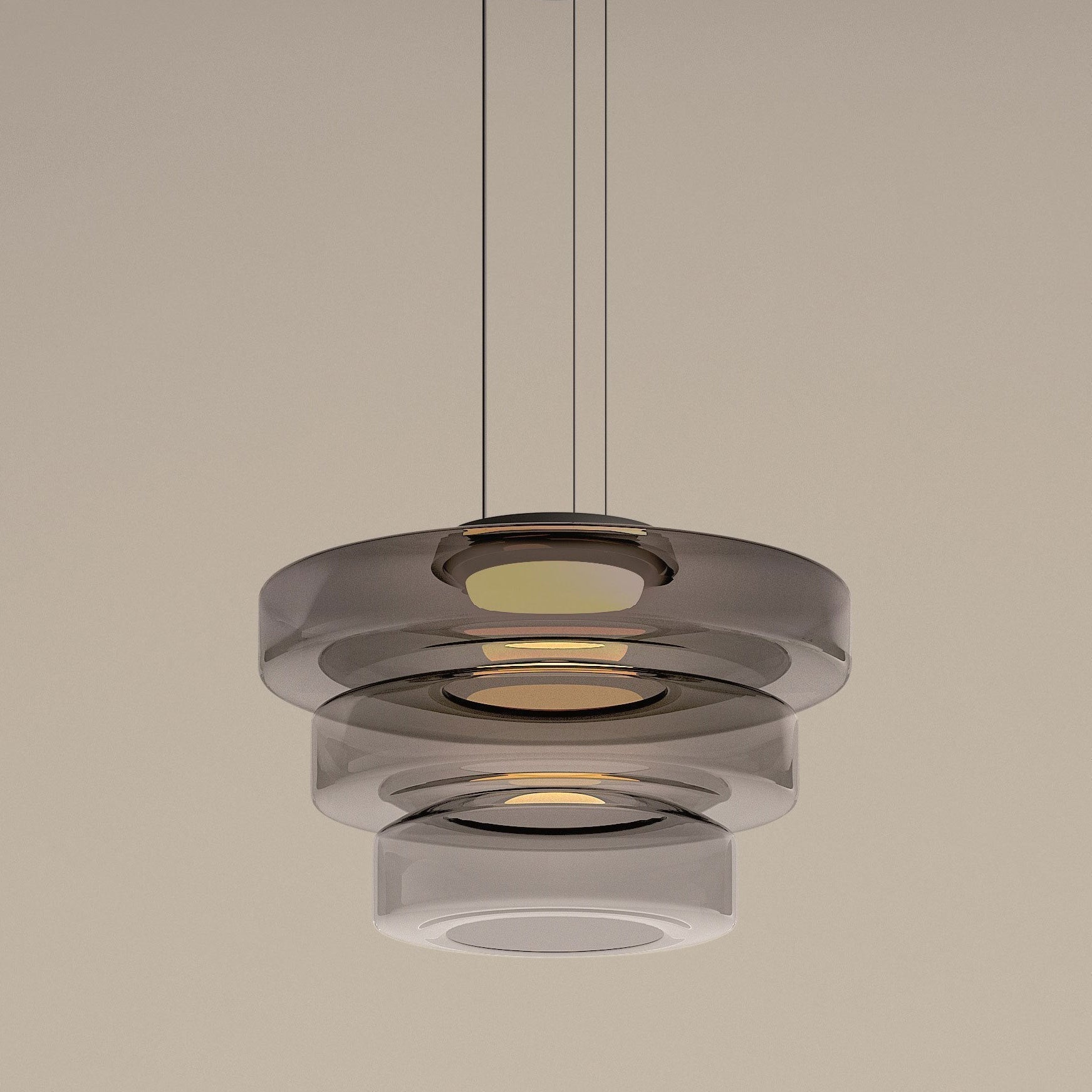 Lunara Glass Pendant Light in Bauhaus Style Ceiling Lamp for Kitchens and Bedrooms
