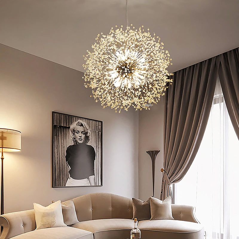 Asteris Inverted Dandelion Pendant Ceiling Light With Subtle Glow For Cozy Bedrooms