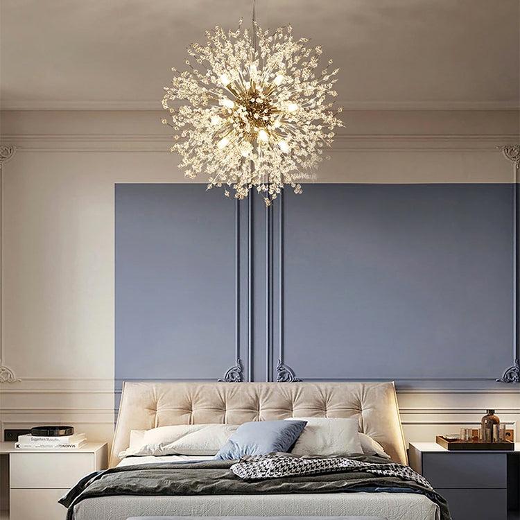 Asteris Inverted Dandelion Pendant Ceiling Light With Subtle Glow For Cozy Bedrooms