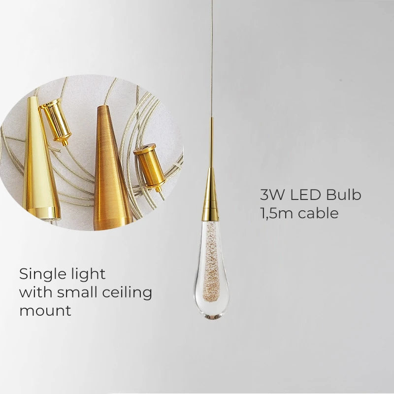 NovaDrip Pendant Light With LED Droplet Orbs For Ethereal Ambient Glow By LumenNest