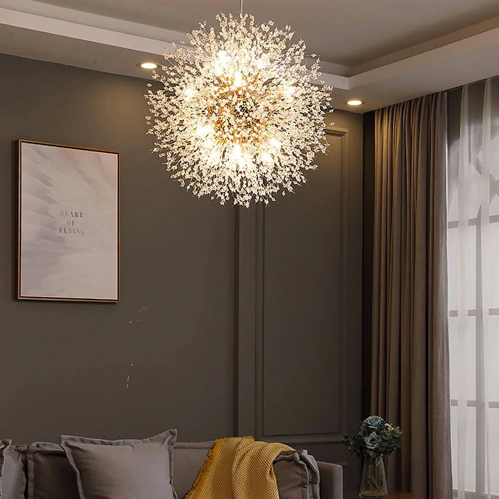 Asteris Inverted Dandelion Pendant Ceiling Light With Subtle Glow For Cozy Bedrooms