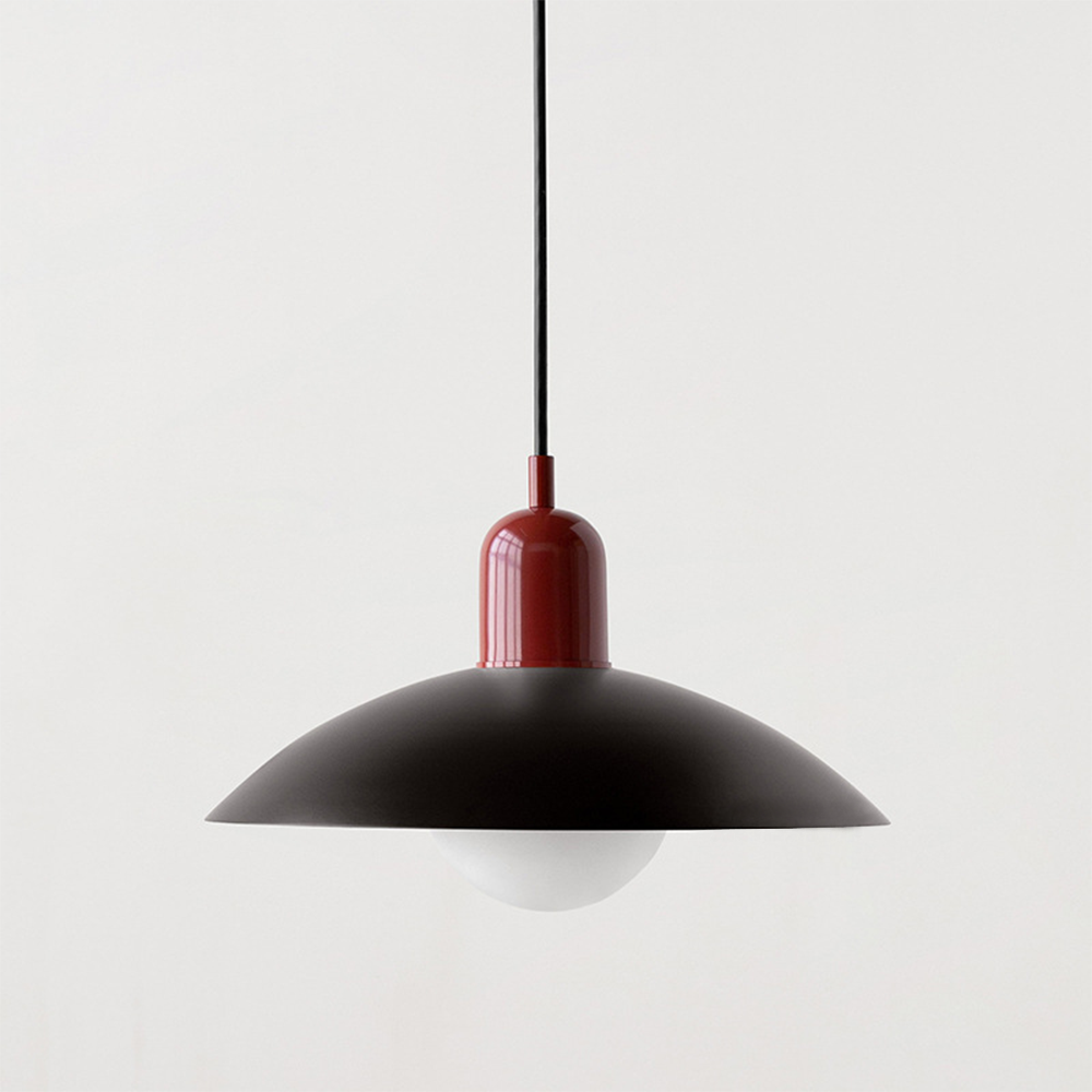 LyraNova Glass Macaron Pendant Light for Small Spaces with Colorful Shade and Open Underside