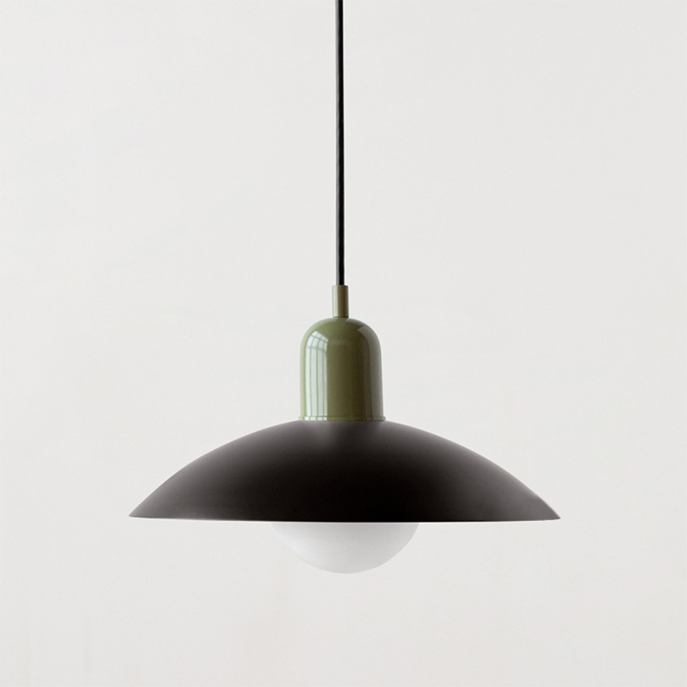 LyraNova Glass Macaron Pendant Light for Small Spaces with Colorful Shade and Open Underside