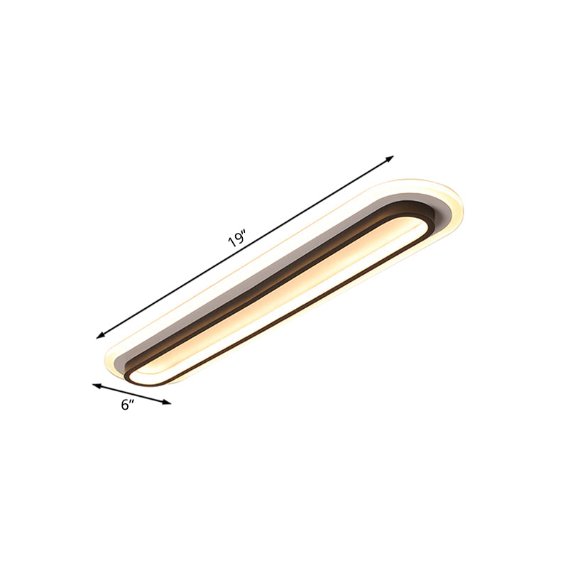 NovaOval LED Ceiling Light With Acrylic Diffuser Black Or White Finish For Modern Interiors