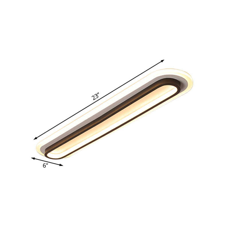 NovaOval LED Ceiling Light With Acrylic Diffuser Black Or White Finish For Modern Interiors