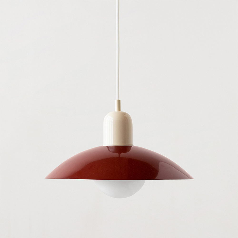 LyraNova Glass Macaron Pendant Light for Small Spaces with Colorful Shade and Open Underside