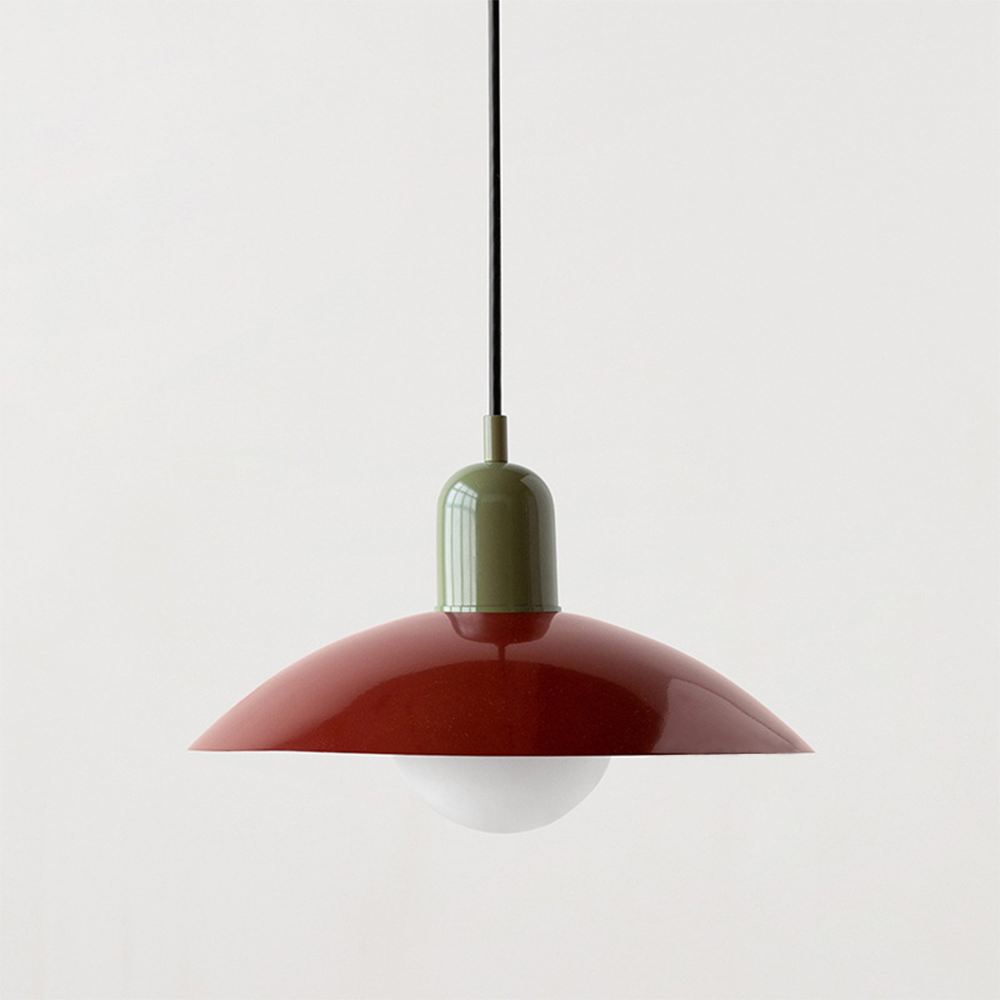 LyraNova Glass Macaron Pendant Light for Small Spaces with Colorful Shade and Open Underside