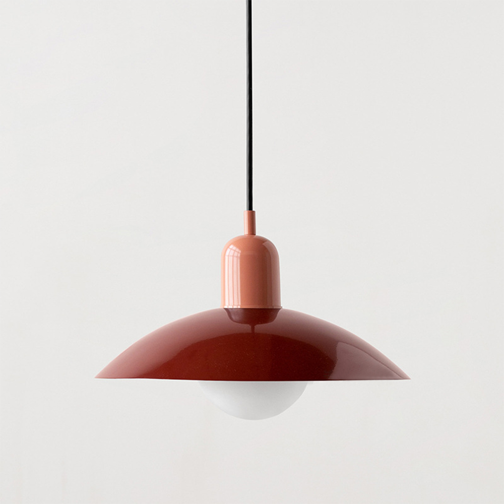LyraNova Glass Macaron Pendant Light for Small Spaces with Colorful Shade and Open Underside