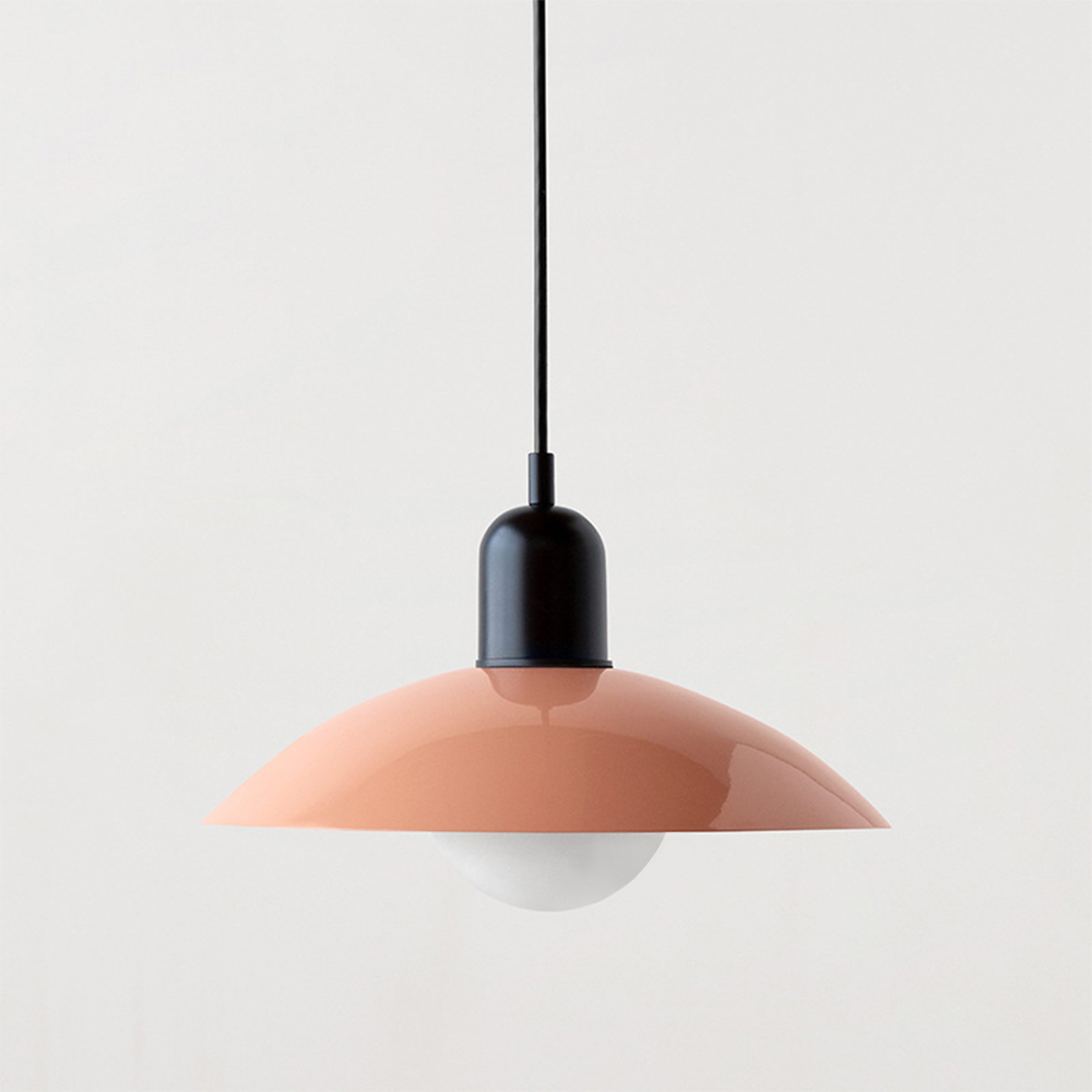 LyraNova Glass Macaron Pendant Light for Small Spaces with Colorful Shade and Open Underside