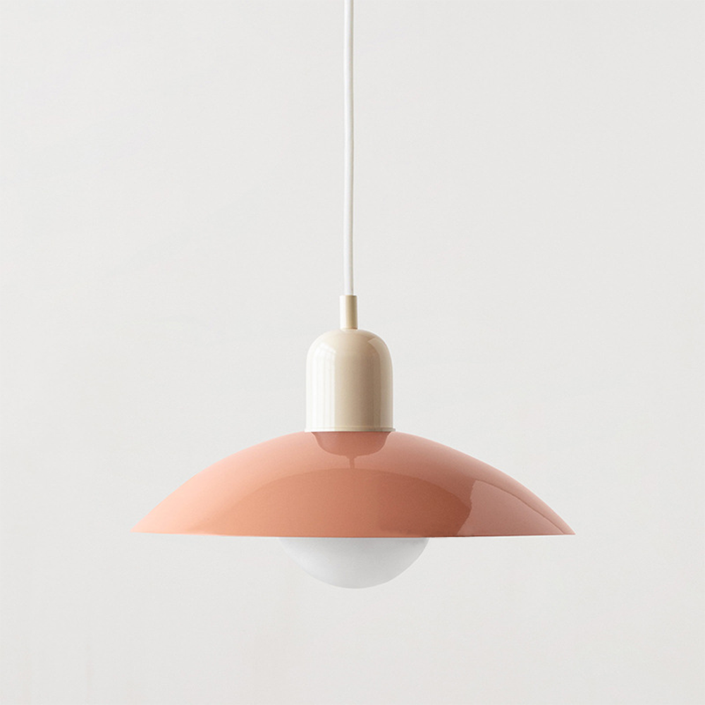 LyraNova Glass Macaron Pendant Light for Small Spaces with Colorful Shade and Open Underside