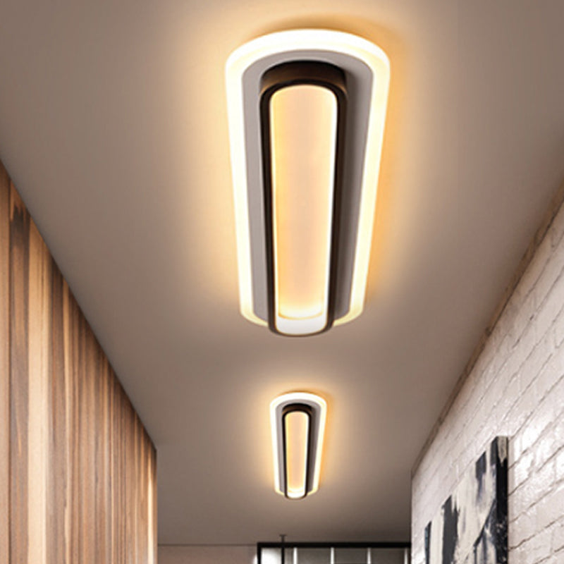 NovaOval LED Ceiling Light With Acrylic Diffuser Black Or White Finish For Modern Interiors