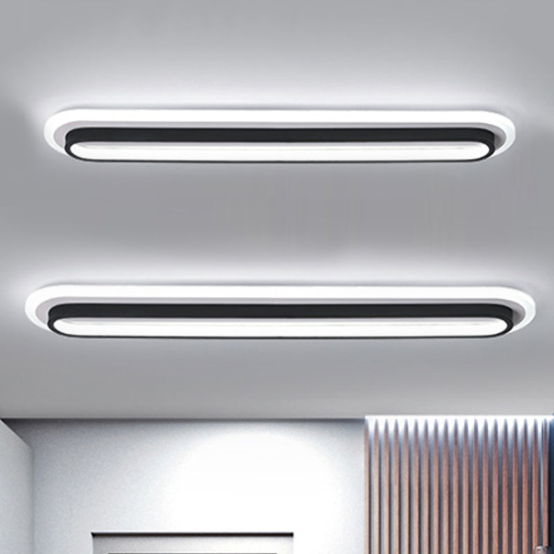 NovaOval LED Ceiling Light With Acrylic Diffuser Black Or White Finish For Modern Interiors