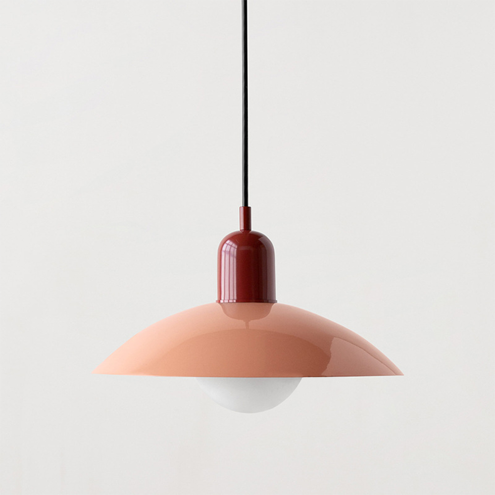 LyraNova Glass Macaron Pendant Light for Small Spaces with Colorful Shade and Open Underside