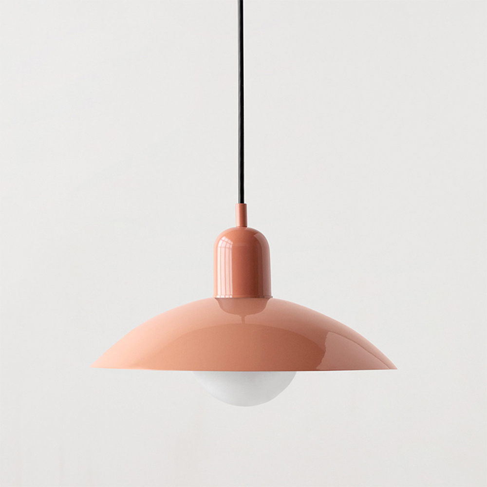 LyraNova Glass Macaron Pendant Light for Small Spaces with Colorful Shade and Open Underside