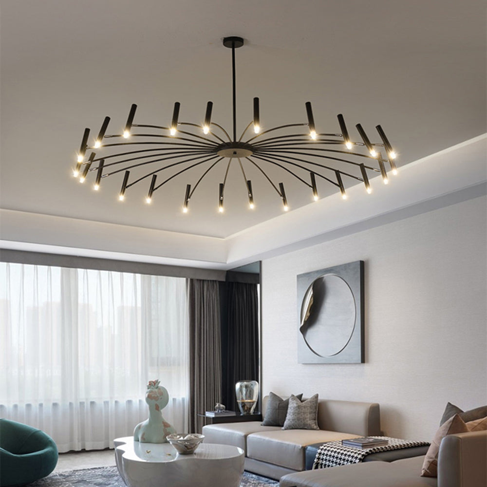 NovaLuxe Gold and Black LED Chandelier for Living Rooms Offices Bedrooms