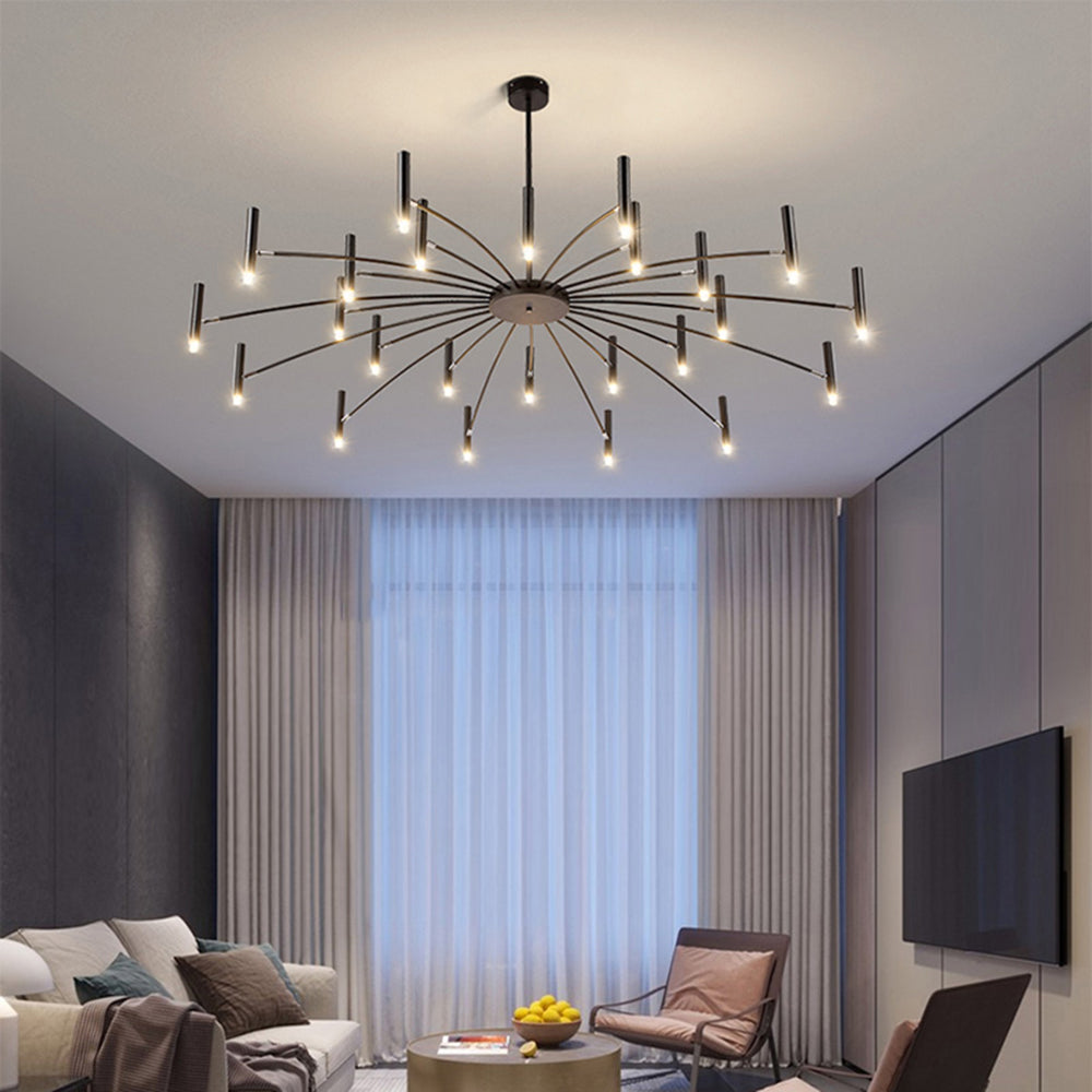 NovaLuxe Gold and Black LED Chandelier for Living Rooms Offices Bedrooms