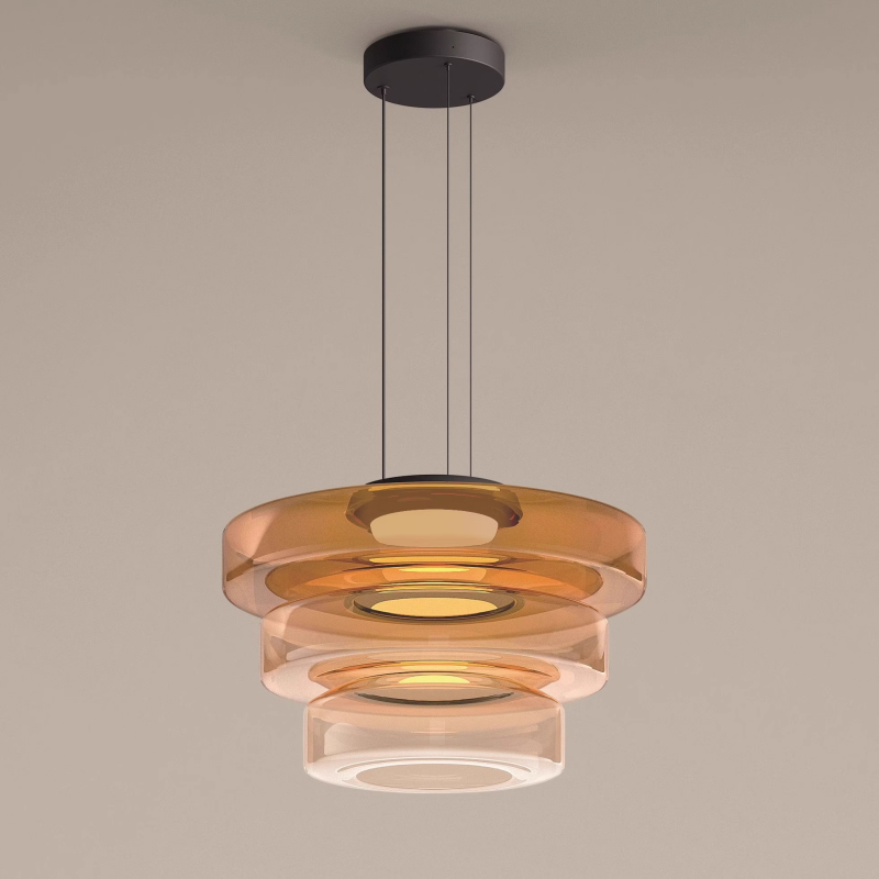 Lunara Glass Pendant Light in Bauhaus Style Ceiling Lamp for Kitchens and Bedrooms
