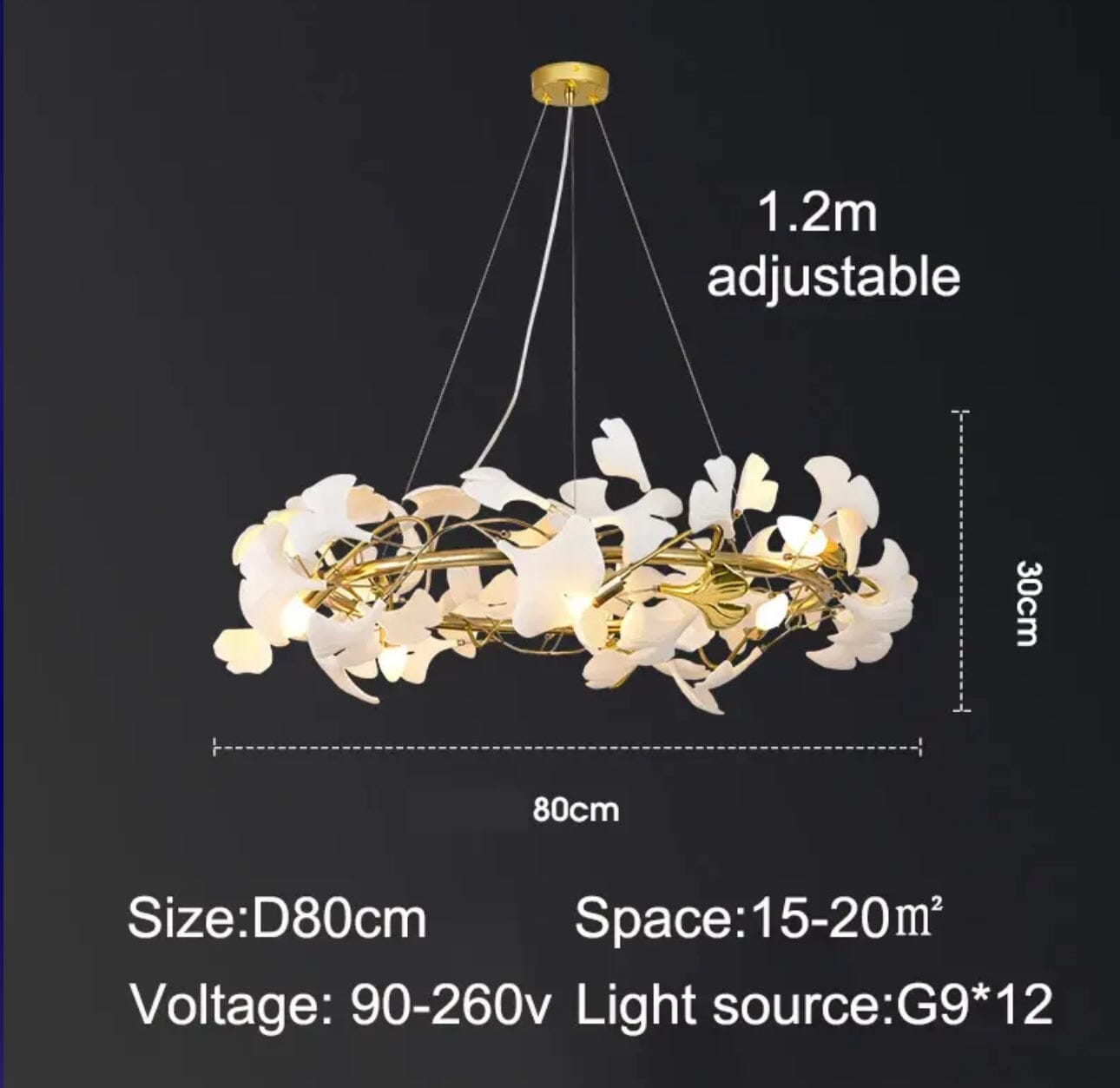 Aurelia Petal Ceramic Chandelier With Dimmable LEDs Soft Glow Frosted White Tones