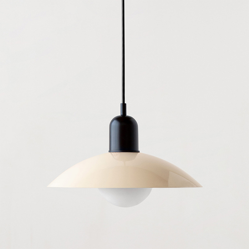 LyraNova Glass Macaron Pendant Light for Small Spaces with Colorful Shade and Open Underside