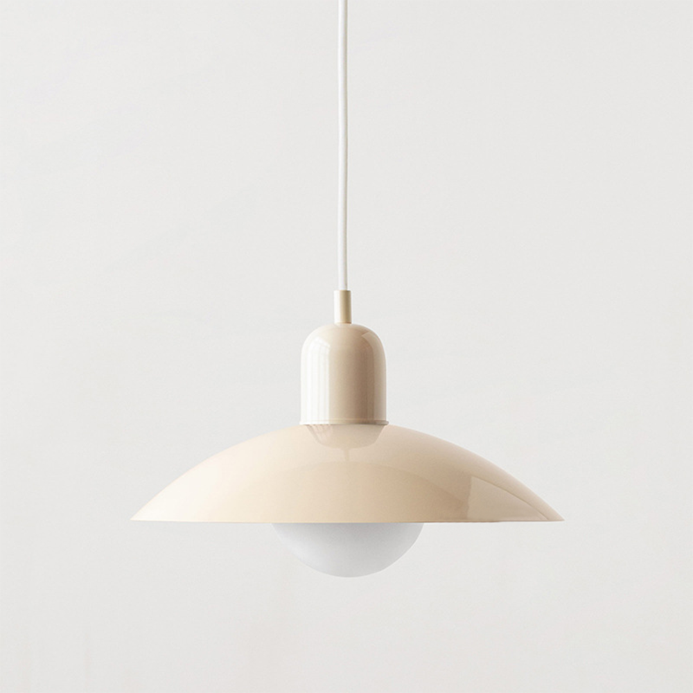 LyraNova Glass Macaron Pendant Light for Small Spaces with Colorful Shade and Open Underside