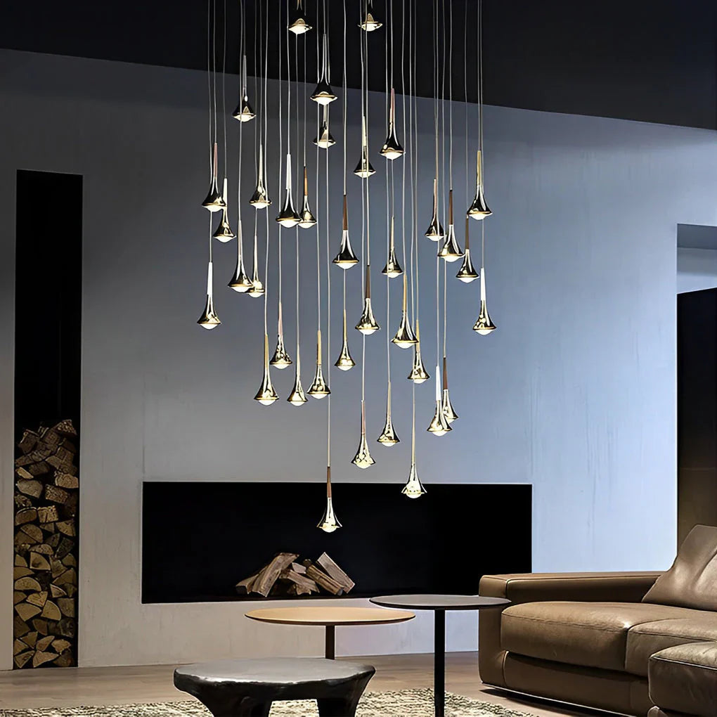 AstraVelo Water Drop LED Nordic Stair Pendant Light for Hallways and Living Areas