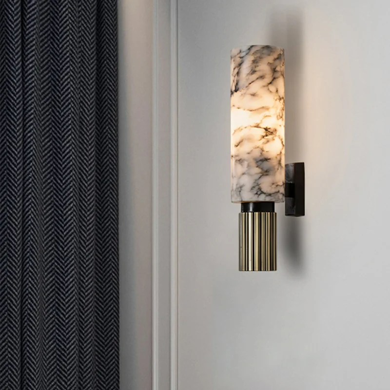 Aurelian Marble Wall Lamp Luxury Stone Fixture for Elegant Interiors and Statement Centerpiece