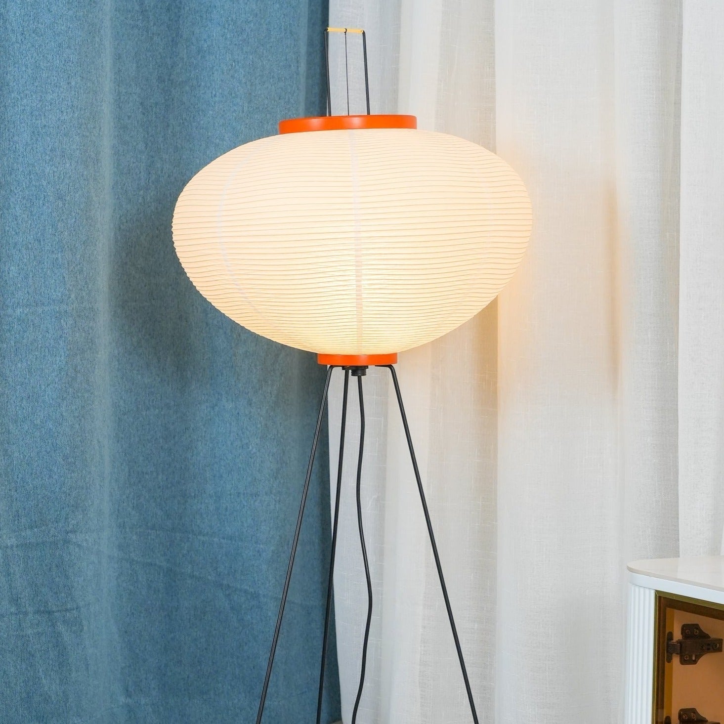 Kibo Rice Paper Floor Lamp Japanese Inspired Ambient Glow for Calm Home Ambience and Soft Lighting