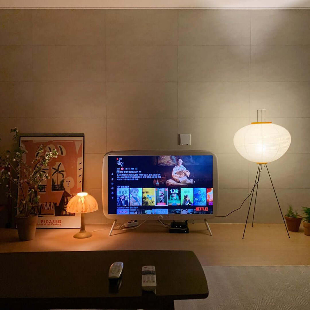 Kibo Reispapier Stehlampe Japanisch inspiriertes sanftes Leuchten für ruhige Wohnatmosphäre und weiches Licht