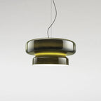 Aurela Blown Glass Pendant Lamp With Organic Form Design Semi Transparent Two Volume Shape Available In Various Colors