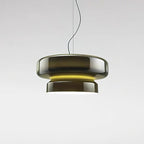 Aurela Blown Glass Pendant Lamp With Organic Form Design Semi Transparent Two Volume Shape Available In Various Colors