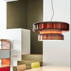Aurela Blown Glass Pendant Lamp With Organic Form Design Semi Transparent Two Volume Shape Available In Various Colors