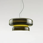 Aurela Blown Glass Pendant Lamp With Organic Form Design Semi Transparent Two Volume Shape Available In Various Colors