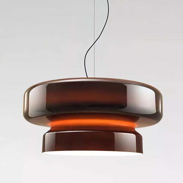 Aurela Blown Glass Pendant Lamp With Organic Form Design Semi Transparent Two Volume Shape Available In Various Colors