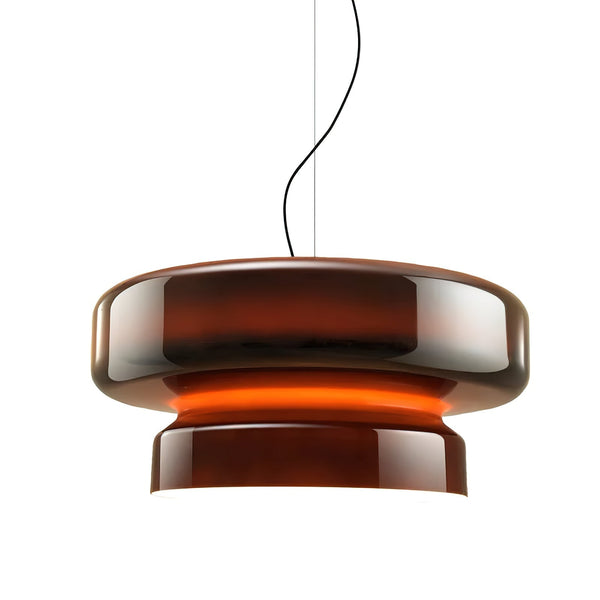 Aurela Blown Glass Pendant Lamp With Organic Form Design Semi Transparent Two Volume Shape Available In Various Colors