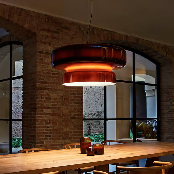 NovaLume | Blown Glass Pendant Light With Organic Two-Volume Silhouette