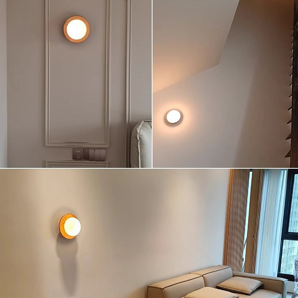 Solvayn White Wood Wall Sconce With Glass Accent Soft White Finish And Subtle Natural Wood Grain