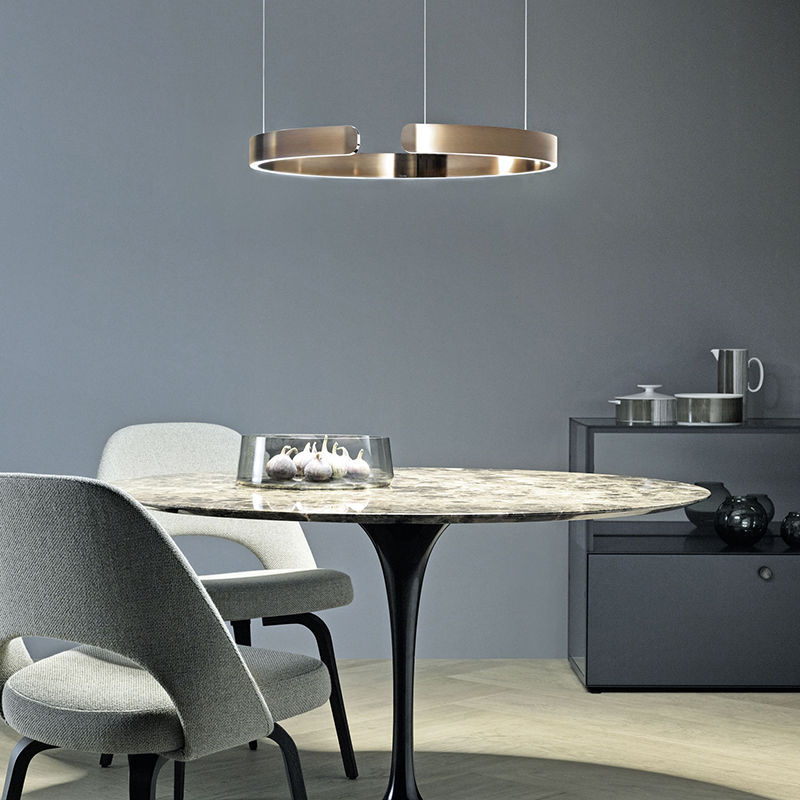 Nyxara Dual Ring LED Pendant Light With Offset Floating Rings
