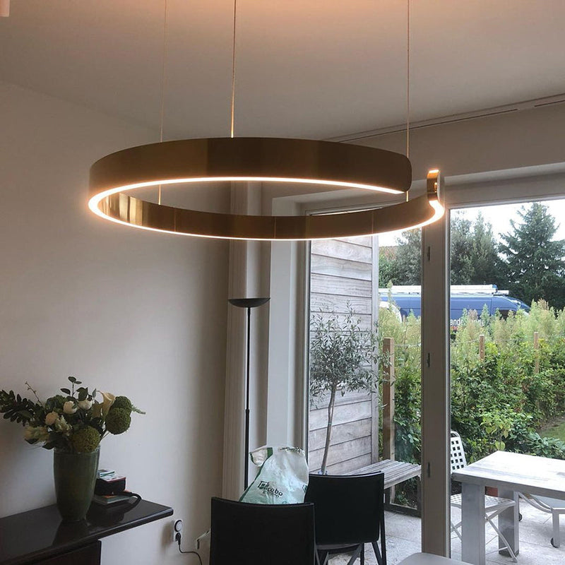 Nyxara Dual Ring LED Pendant Light With Offset Floating Rings