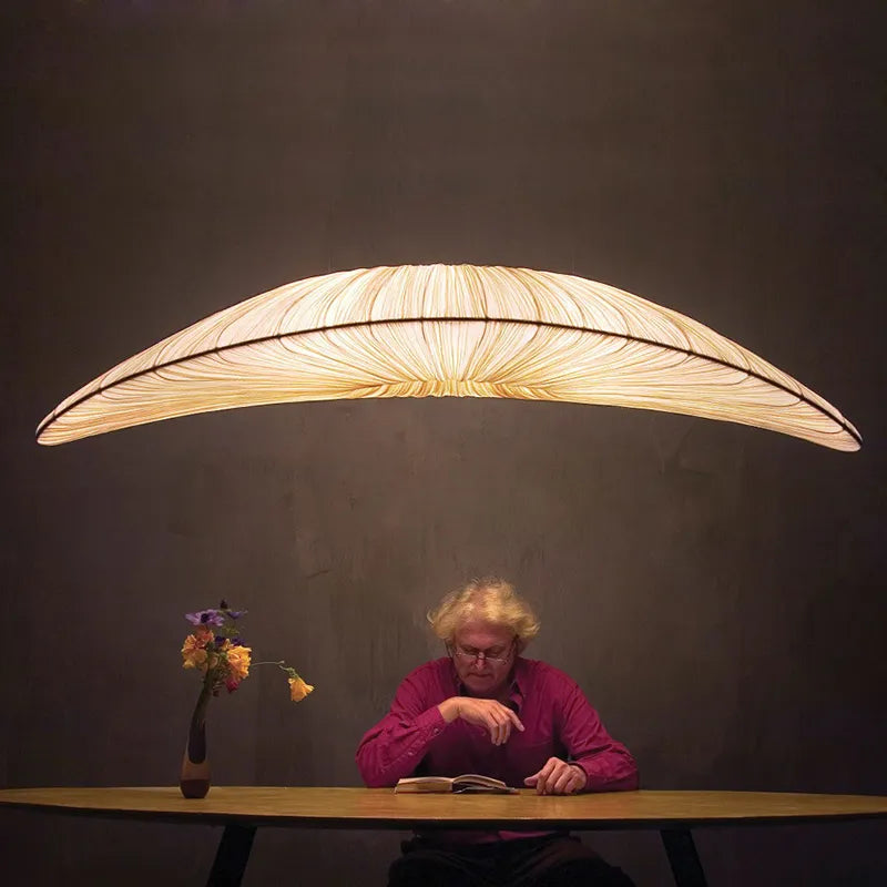 Mariner Loom Hand Knitted Fabric Pendant Light With White LED And Cord Suspension