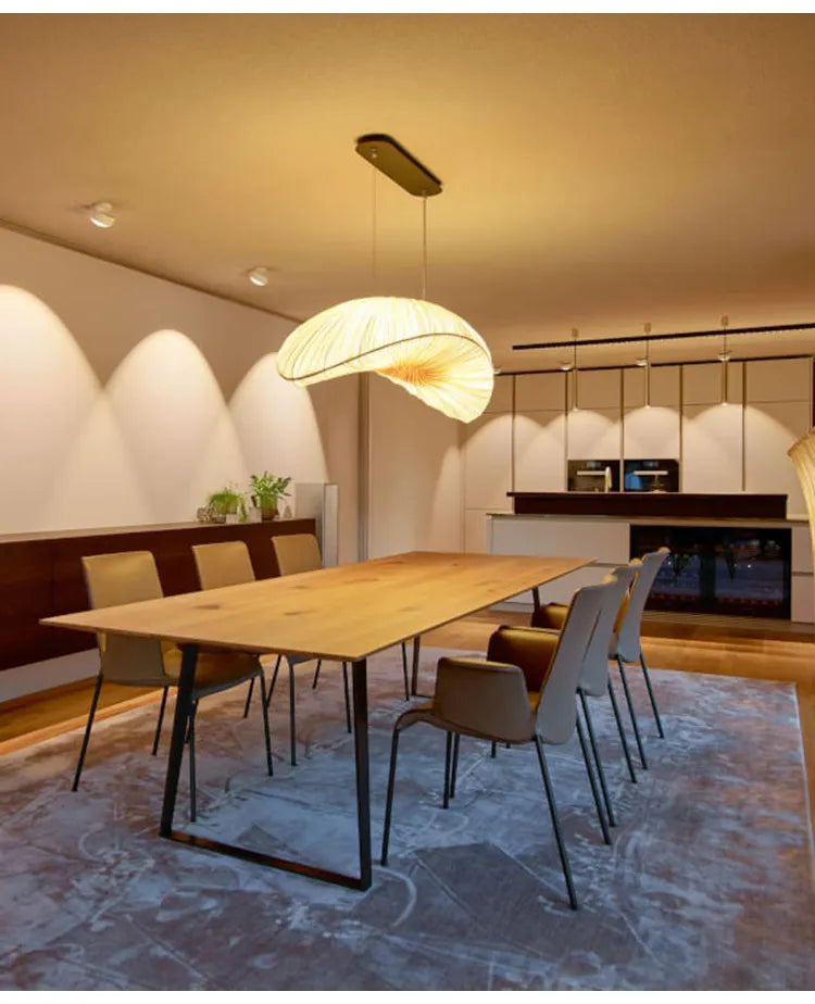 Mariner Loom Hand Knitted Fabric Pendant Light With White LED And Cord Suspension