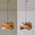ArboroLume Handcrafted Wood Grain Pendant Light For Living Rooms With Soft Clear Light