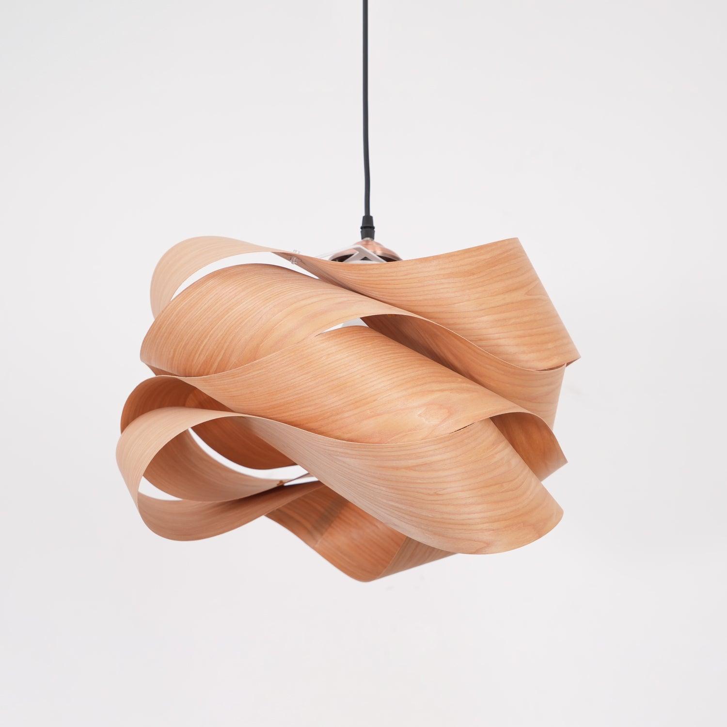 SylvaOak Wood Grain Pendant Light With Soft Ambient Glow
