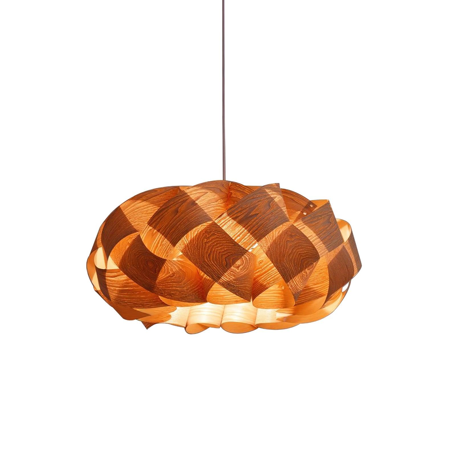 SylvaOak Wood Grain Pendant Light With Soft Ambient Glow