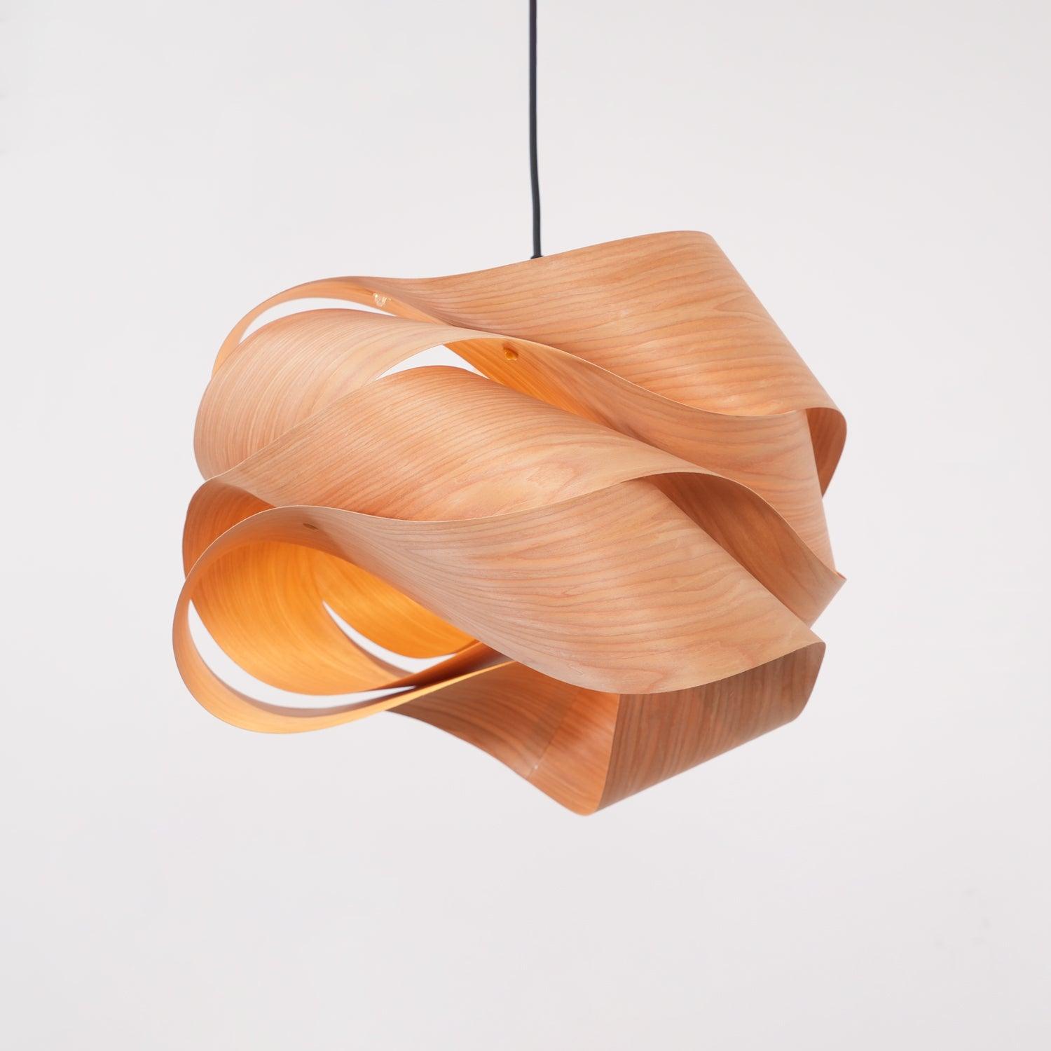 SylvaOak Wood Grain Pendant Light With Soft Ambient Glow