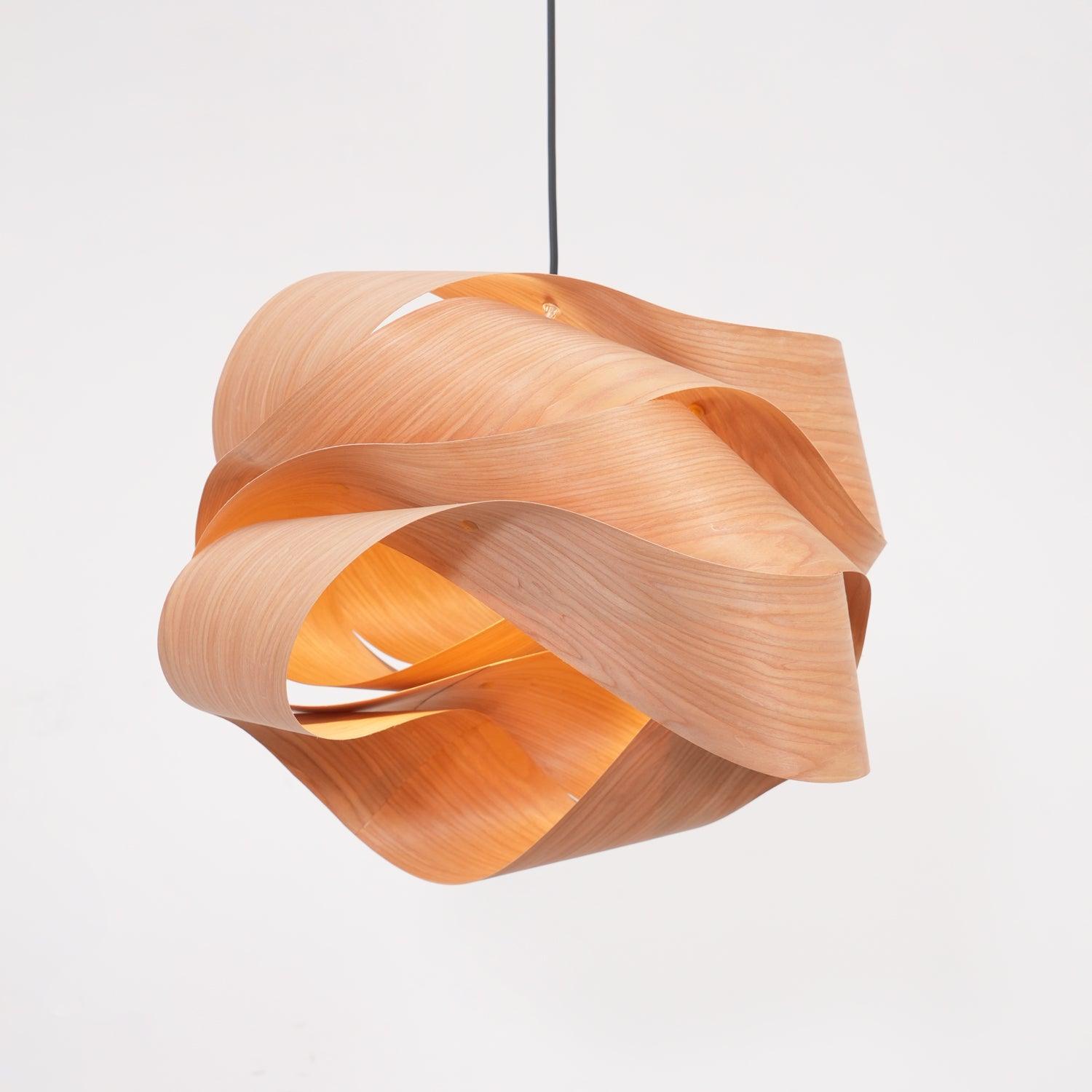 SylvaOak Wood Grain Pendant Light With Soft Ambient Glow