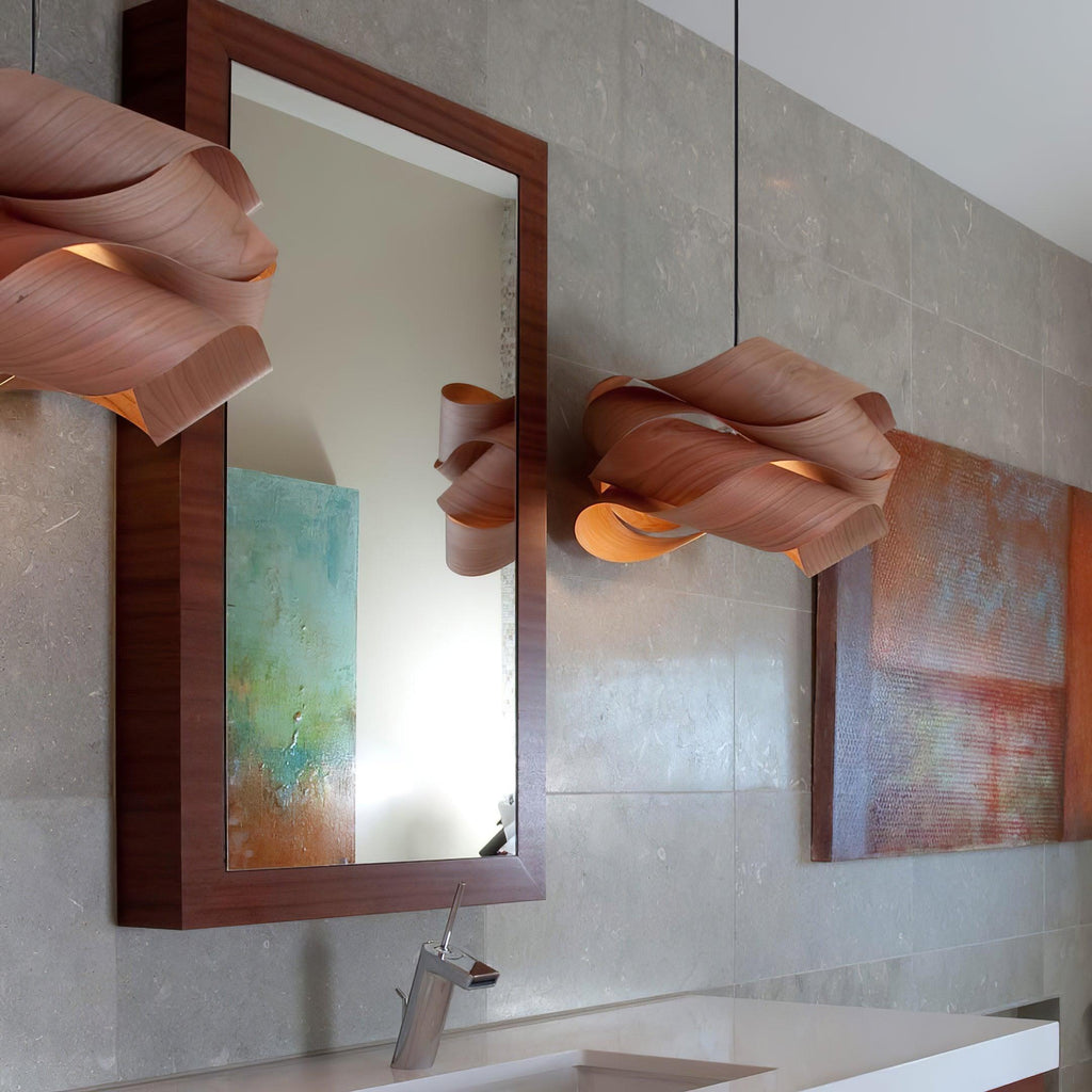 SylvaOak Wood Grain Pendant Light With Soft Ambient Glow