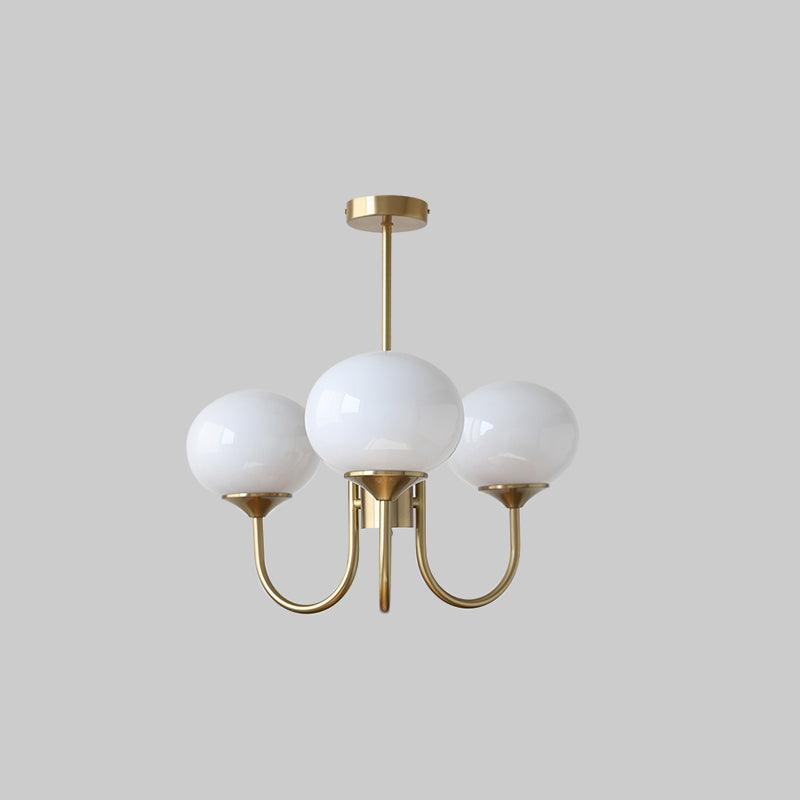 AuricLuxe Gold Finish Chandelier With Pink Glass Shades For Glam Modern Interiors