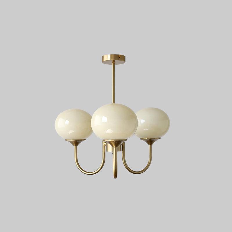 AuricLuxe Gold Finish Chandelier With Pink Glass Shades For Glam Modern Interiors