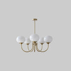AuricLuxe Gold Finish Chandelier With Pink Glass Shades For Glam Modern Interiors